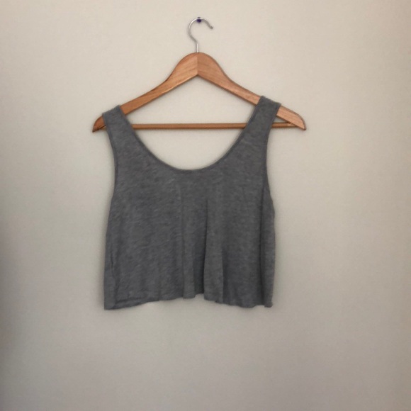 🎀Pacsun Cropped Grey Flowy Flag Top Size Small - Picture 4 of 4